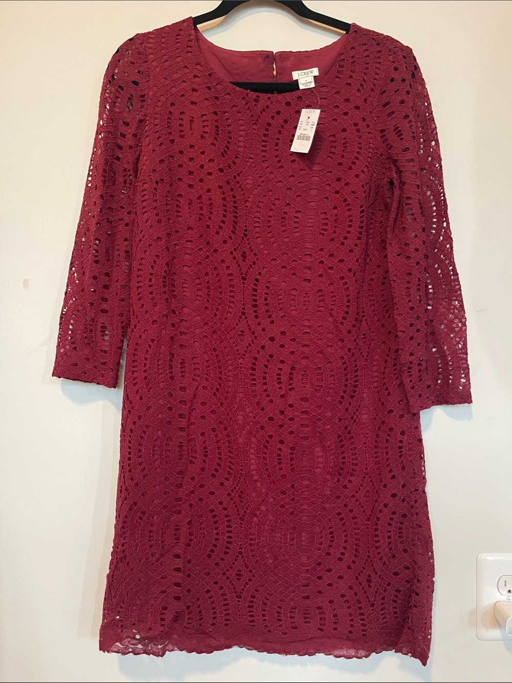 NWT J.Crew Factory burgundy lace dress size 4